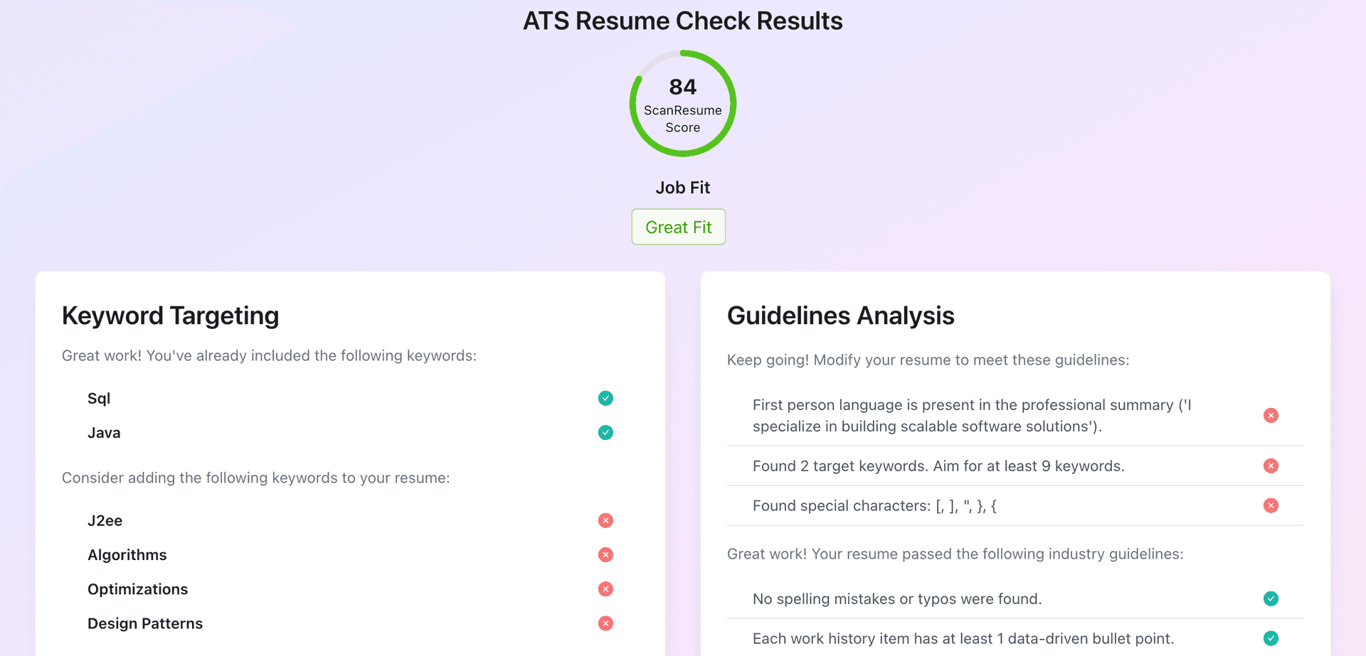 ScanResume App Screenshot - AI Resume Review